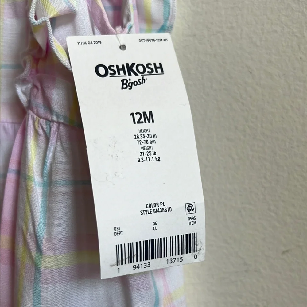OshKosh B'gosh Pink and White Ruffled Sundress